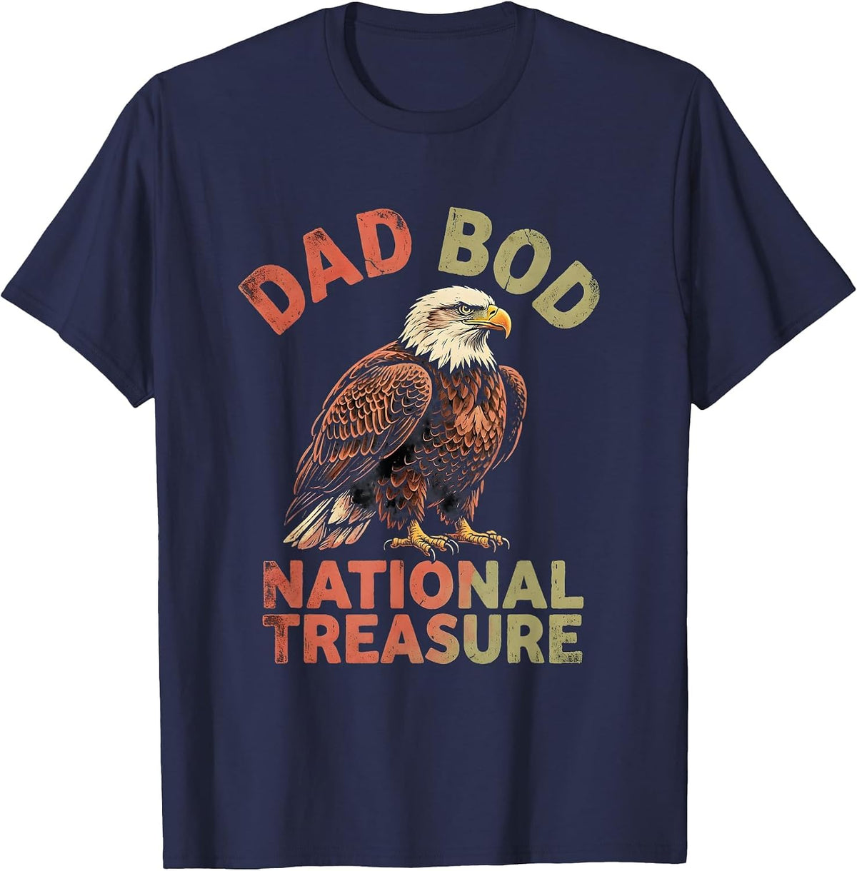 Dad Bod National Treasure Funny America Men T-Shirt - Navy Blue
