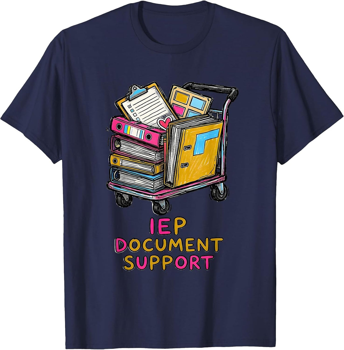 Men's IEP Document Support Naive Kidcore Special Education Teacher T-Shirt - Navy Blue