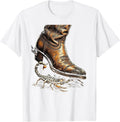 Men's Cowgirl Boot Crushing Scorpion Graphic Tee T-Shirt - White