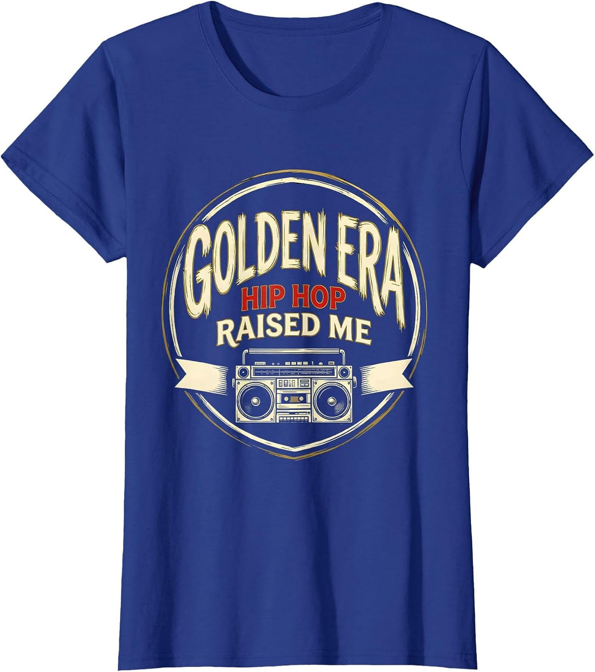 Women's Golden Era Hip Hop Raised Me Nostalgic 90s Rap Lyric Quote T-Shirt - Royal Blue