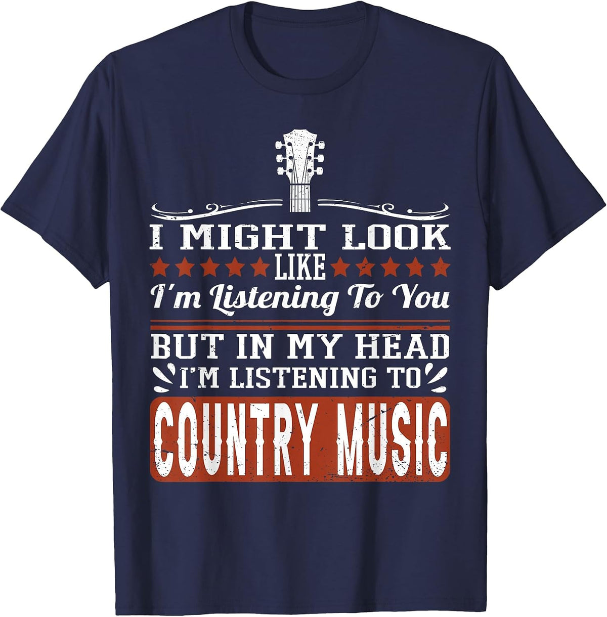 Funny Country Music Lover Western Country Music T-Shirt - Navy Blue