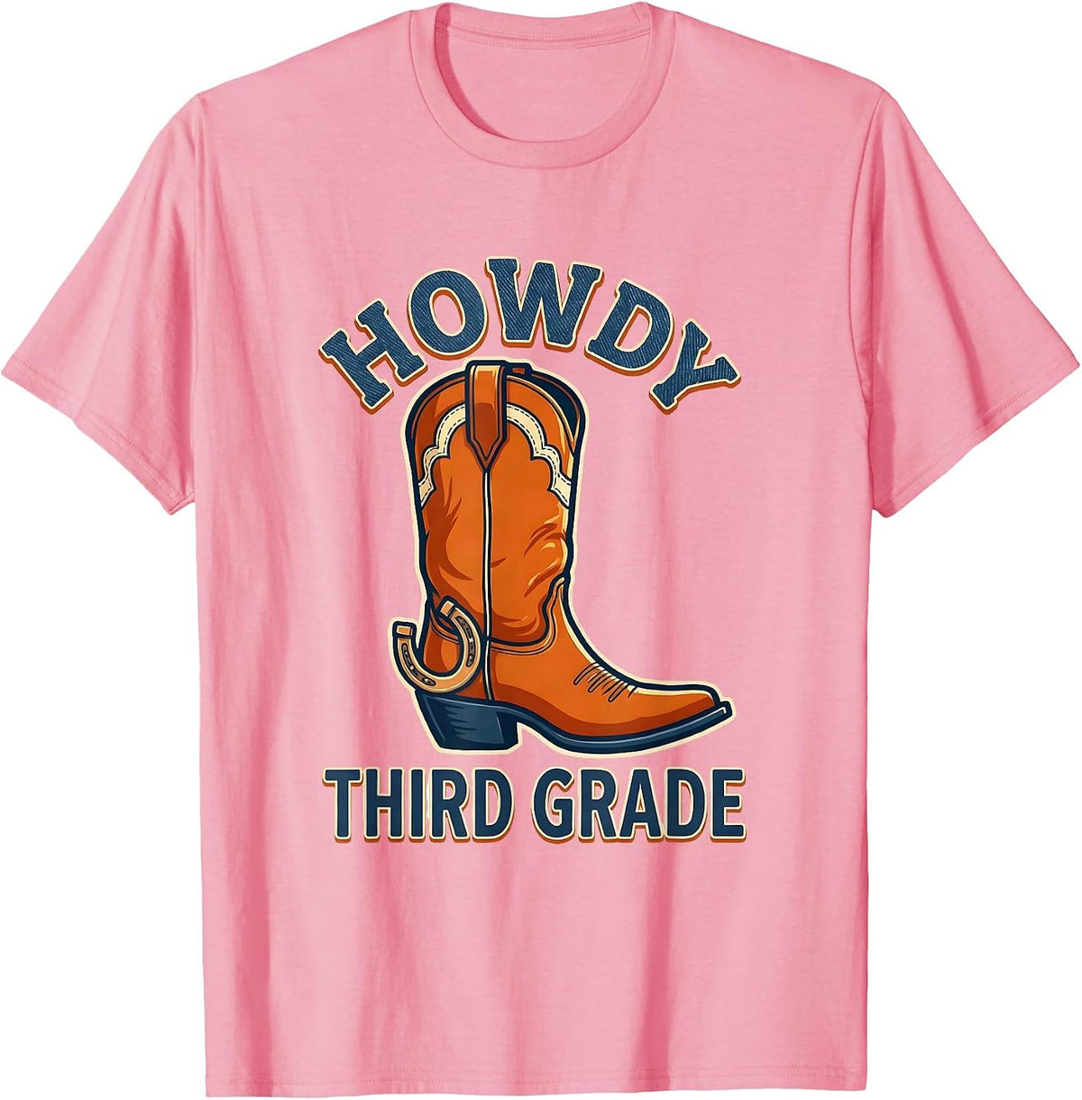 Howdy Third Grade Western Cowgirl Teacher Back To School T-Shirt - Pink