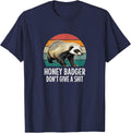 Honey Badger Don't Give A Shit - Vintage Style - T-Shirt - Navy Blue