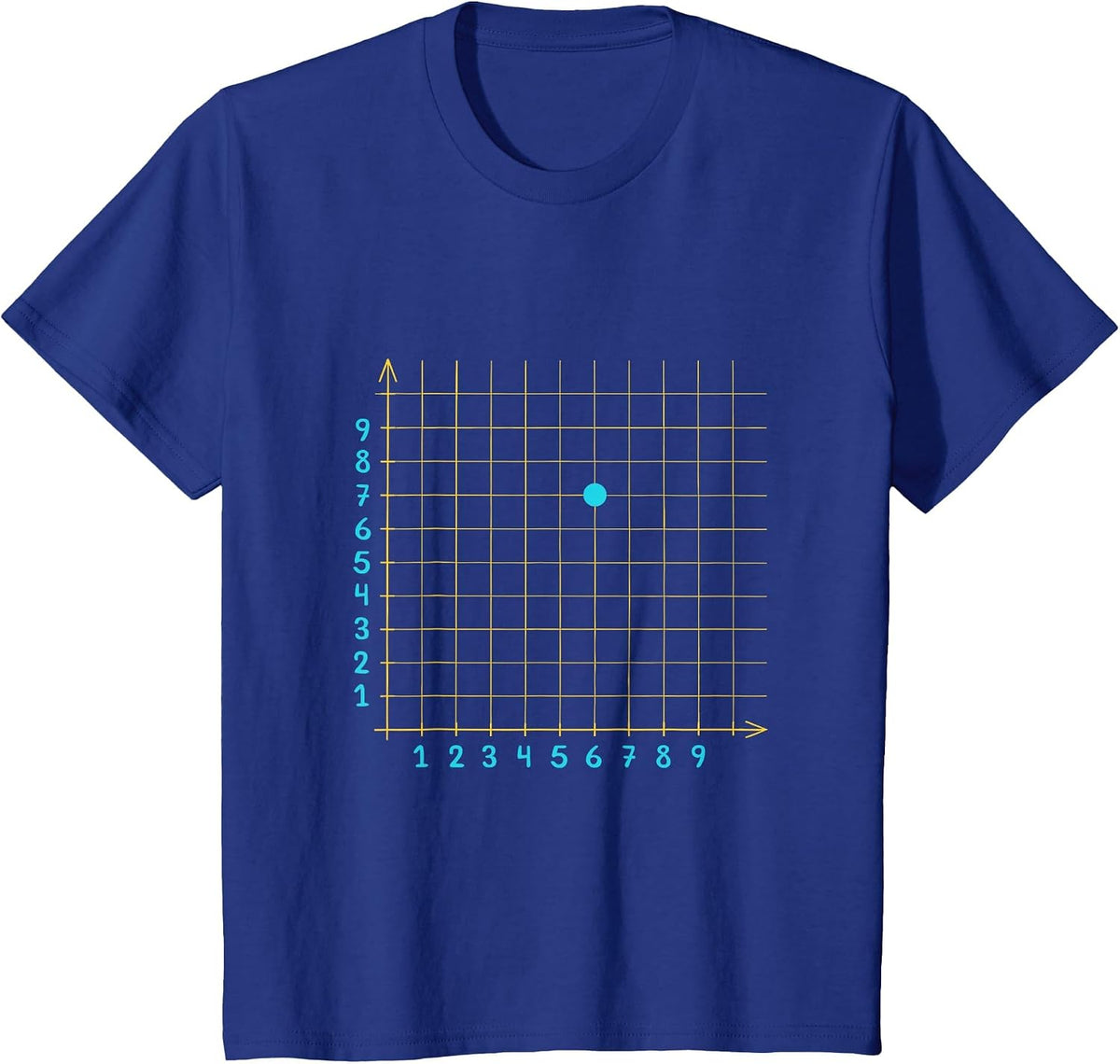 Mathletics Coordinate (6,7) Funny Math Teacher 67 Math Lover T-Shirt - Royal Blue