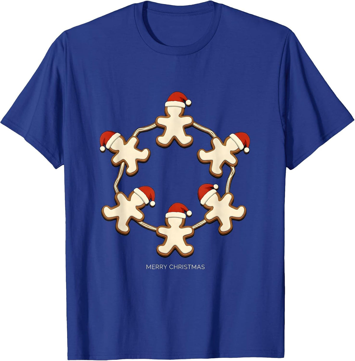Merry Christmas Santa Hat Lights Family Matching Pajama T-Shirt - Royal Blue
