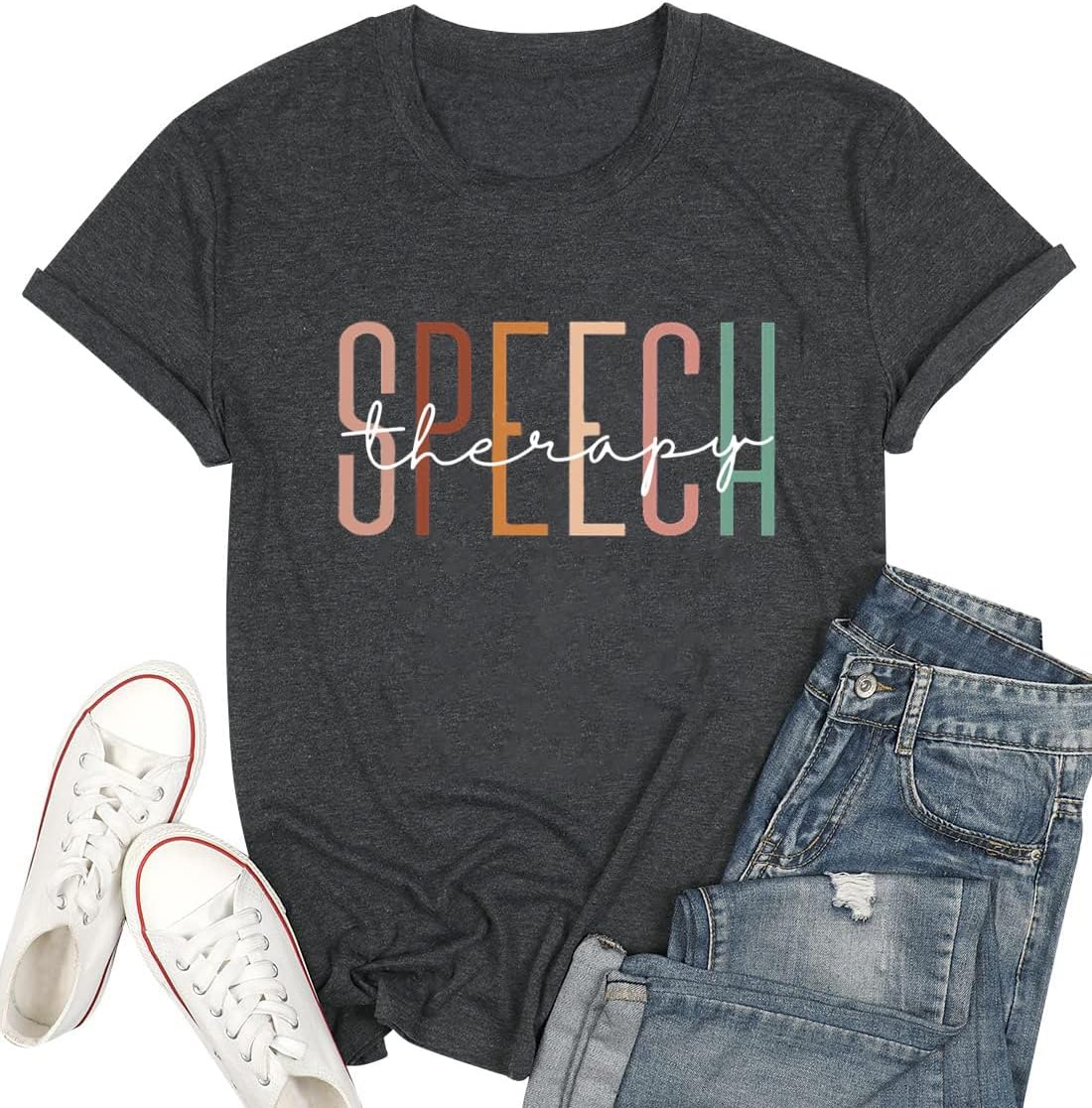 Speech Therapy Shirt for Women Speech Therapist Tee Language Pathologist T-Shirt Special Education Teacher - Gray