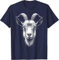 Goat Lover Art Design for Men and Women T-Shirt - Navy Blue