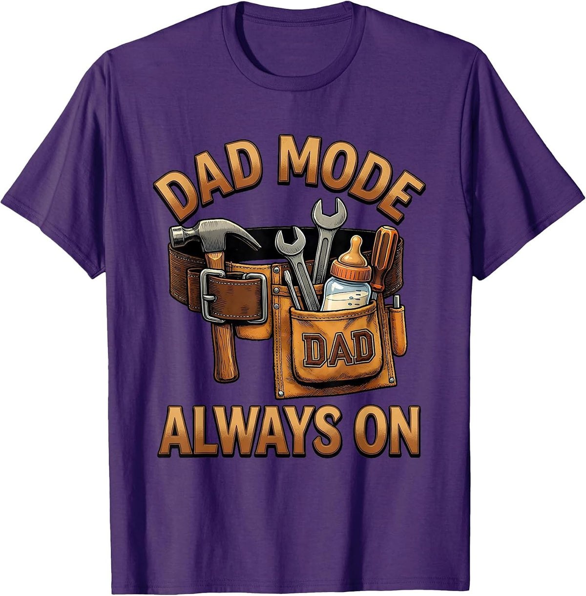 Dad Mode Always On Funny Father Design T-Shirt - Purple