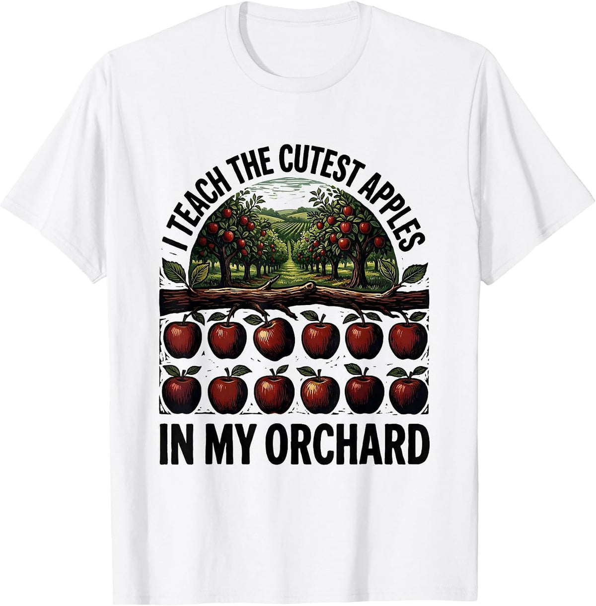 Men's I Teach the Cutest Apples in My Orchard Elementary Teacher T-Shirt - White