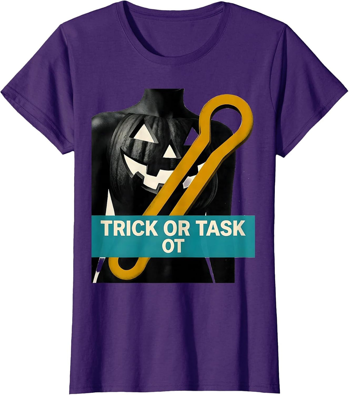 Women's Trick Or Task OT Midcentury Modern Physical Therapy T-Shirt - Purple