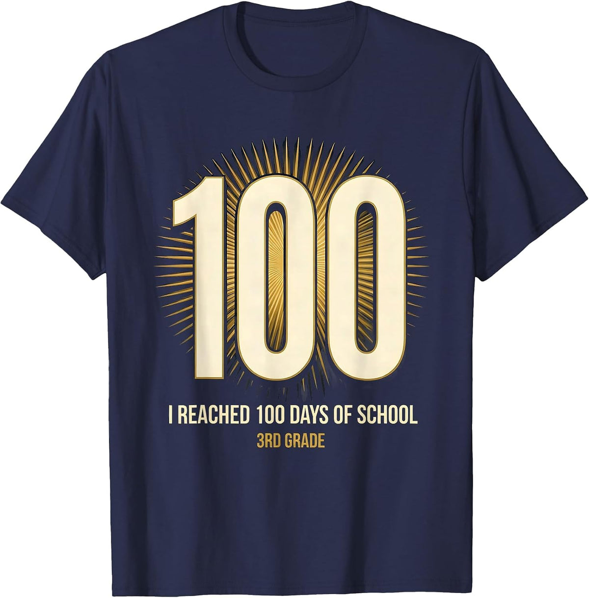 Men's I Reached 100 Days Of School — 3rd Grade Teacher T-Shirt - Navy Blue