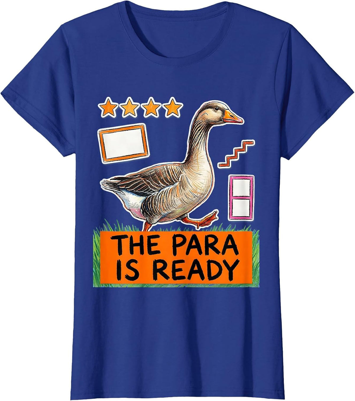 Women's The Para Is Ready Naive Kidcore Funny SPED Teacher T-Shirt - Royal Blue