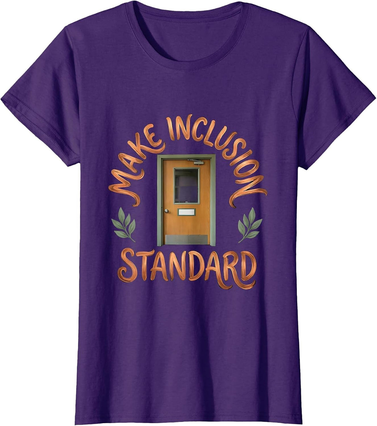 Women's Make Inclusion Standard Boho Special Education Teacher T-Shirt - Purple
