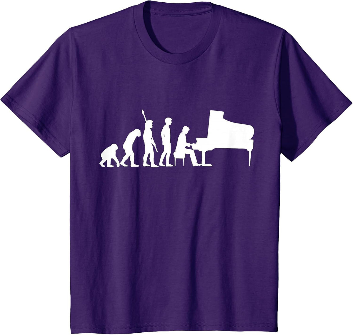Funny Piano Player Pianist Musician Saying I Evolution T-Shirt - Purple