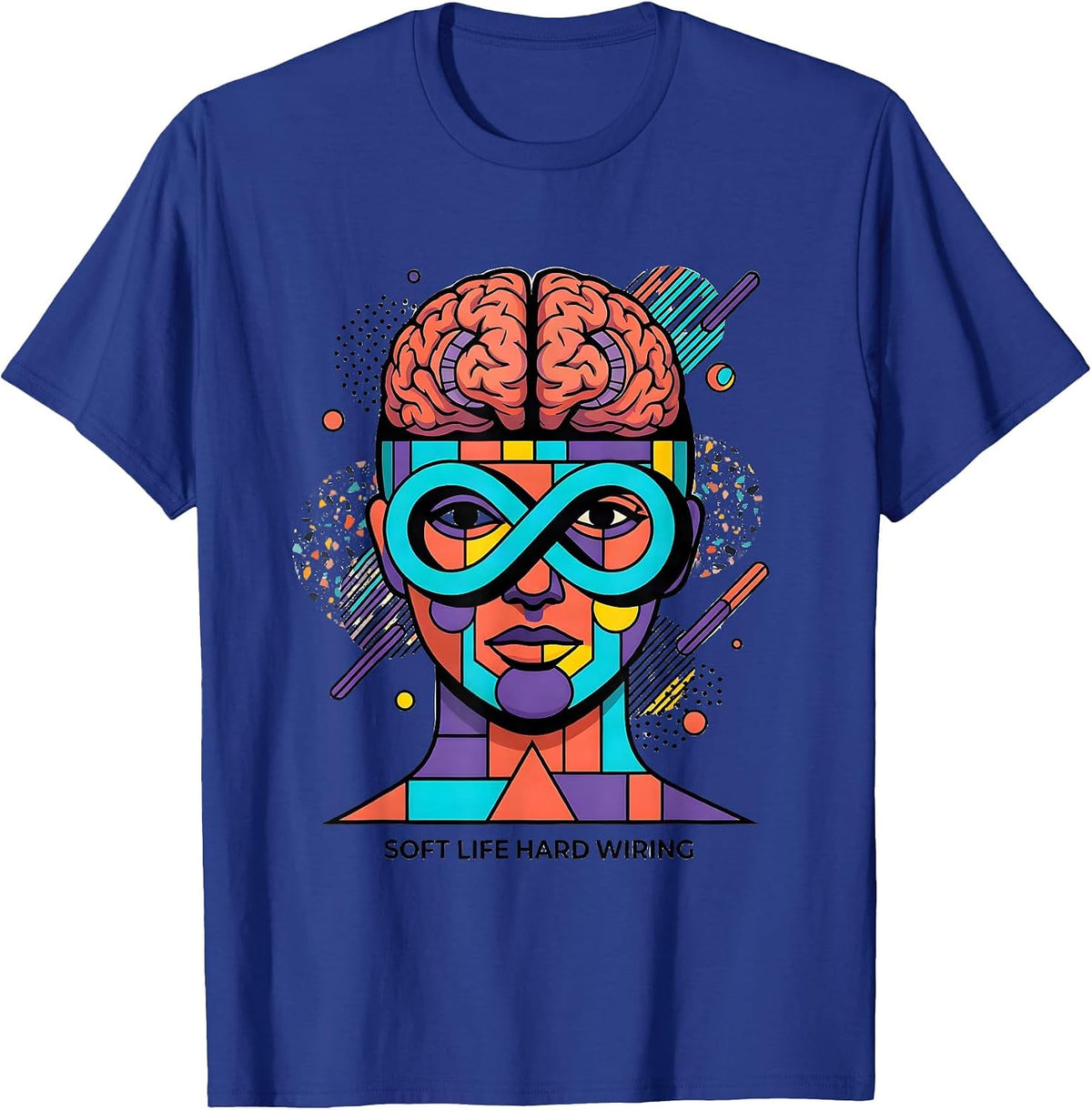 Soft Life Hard Wiring Autism Awareness Design T-Shirt - Royal Blue