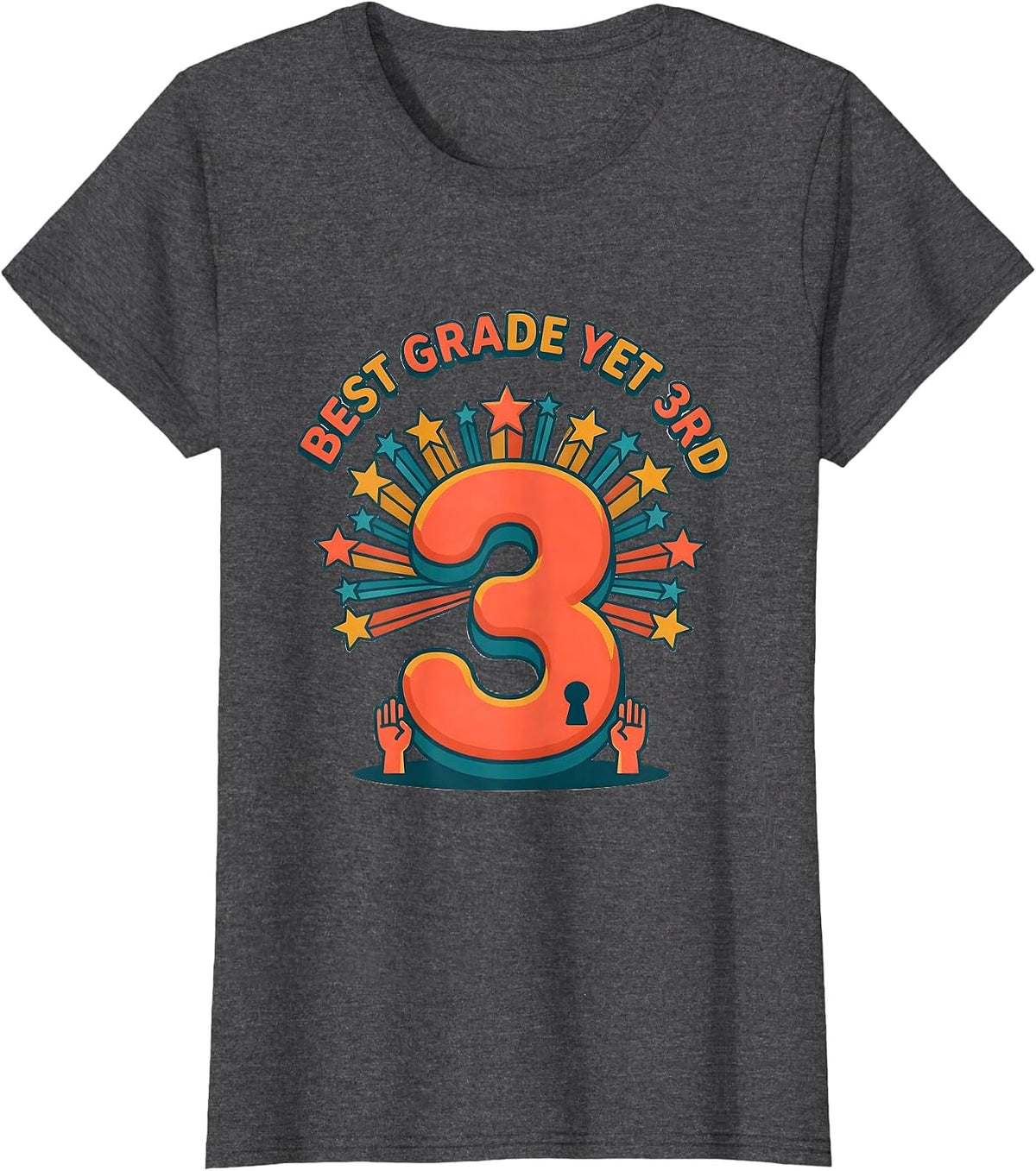 Women's Best Grade Yet 3rd Funny Third Grade Back to School Kids T-Shirt - Dark Heather Grey