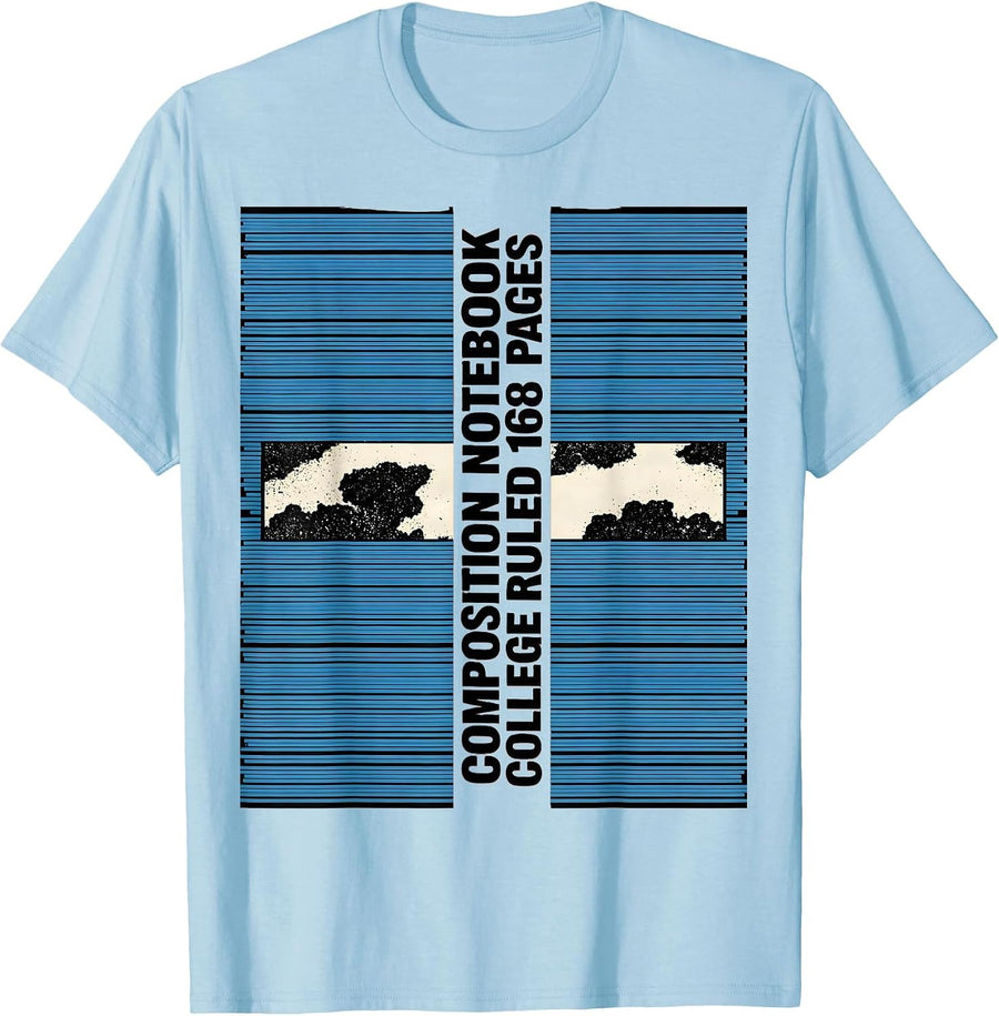 Men's Composition Notebook College Ruled 168 Pages Teacher T-Shirt - Baby Blue