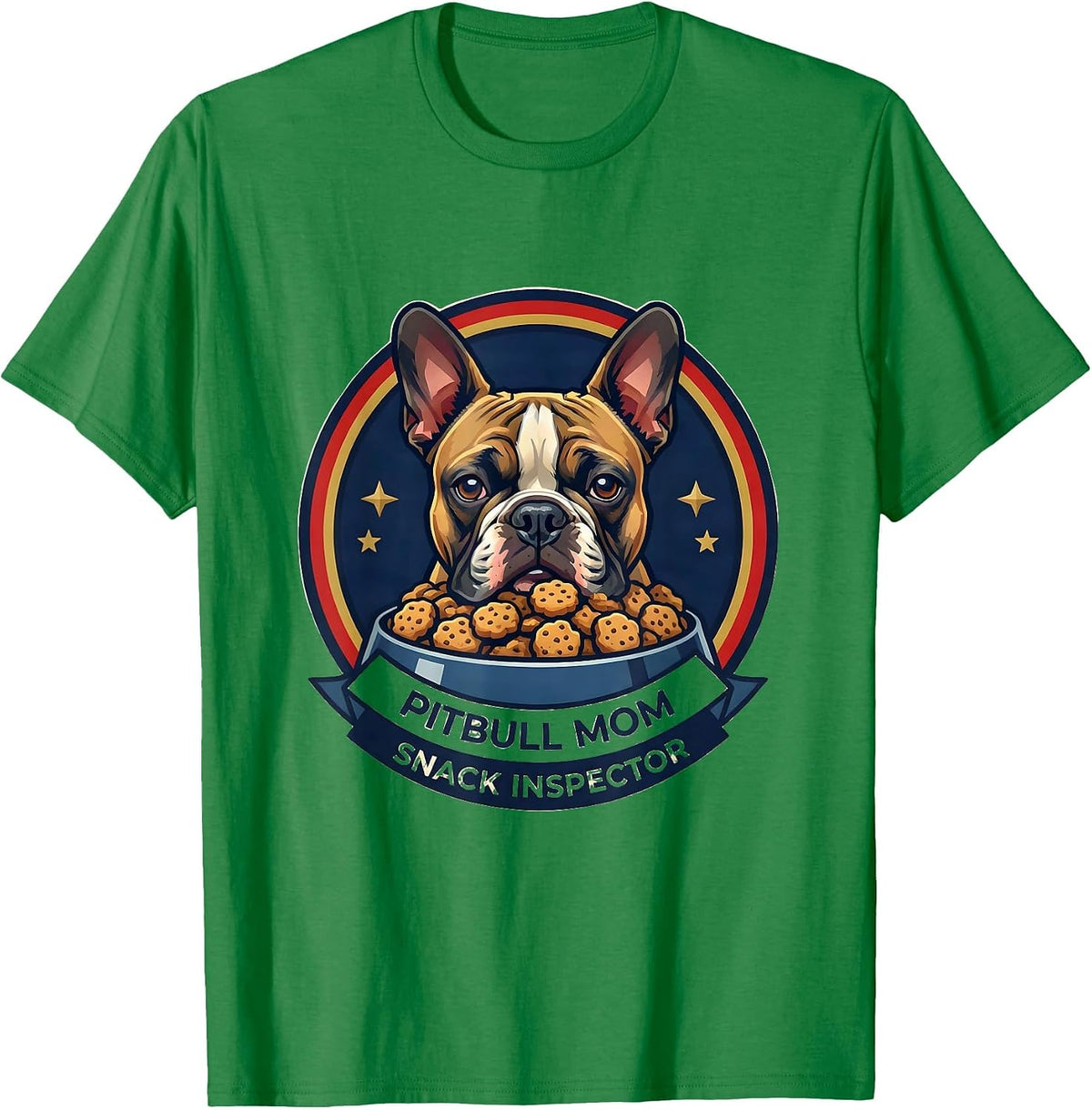 Men's Pitbull Mom Snack Inspector Funny Pitbull Dog Lover Humor T-Shirt - Kelly Green