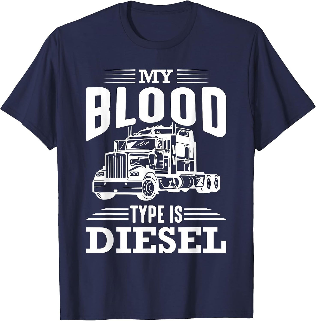 My Blood Group is Diesel Design T-Shirt - Navy Blue