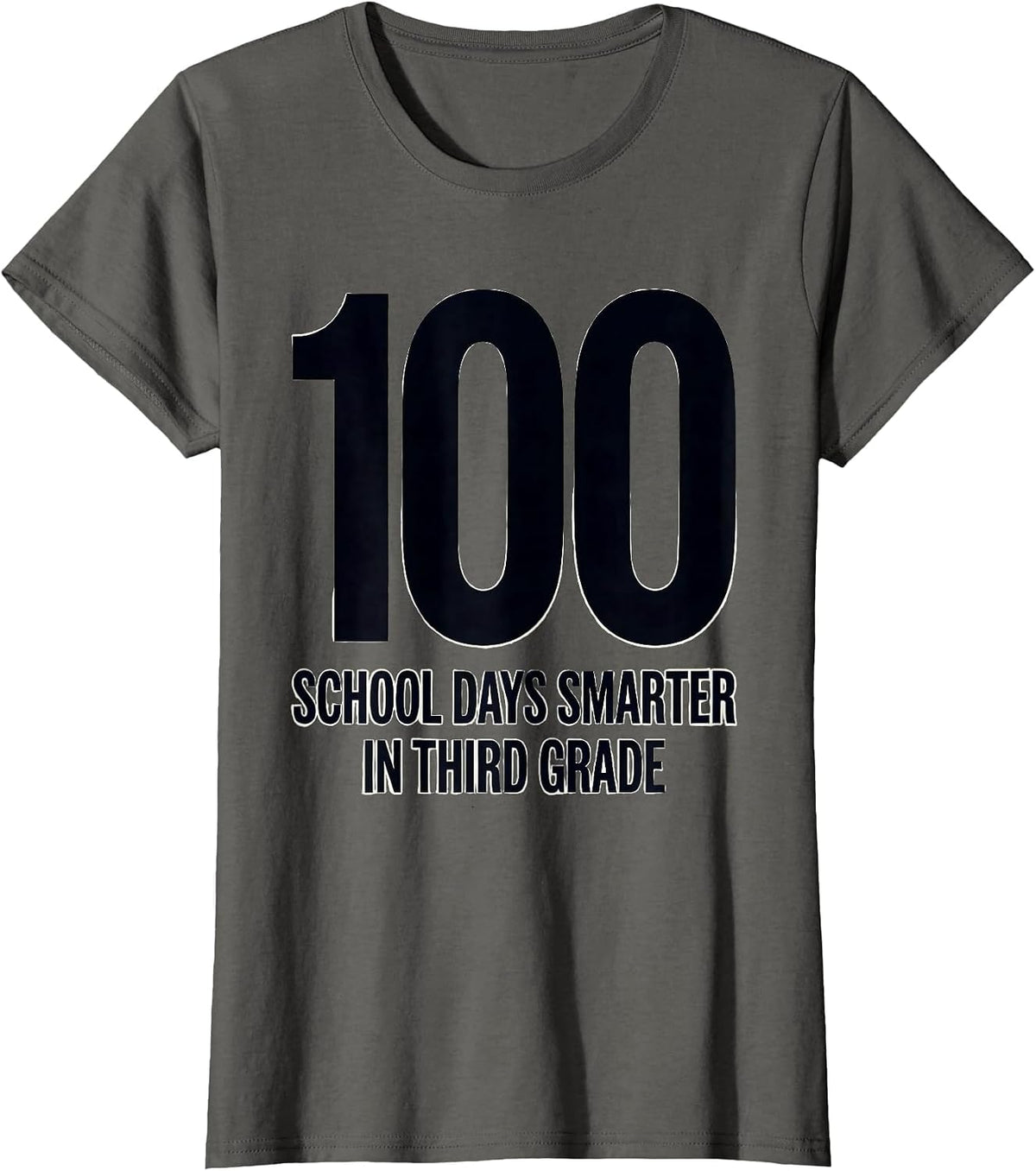 Women's 100 School Days Smarter In Third Grade Playful 100th Day T-Shirt - Asphalt Grey