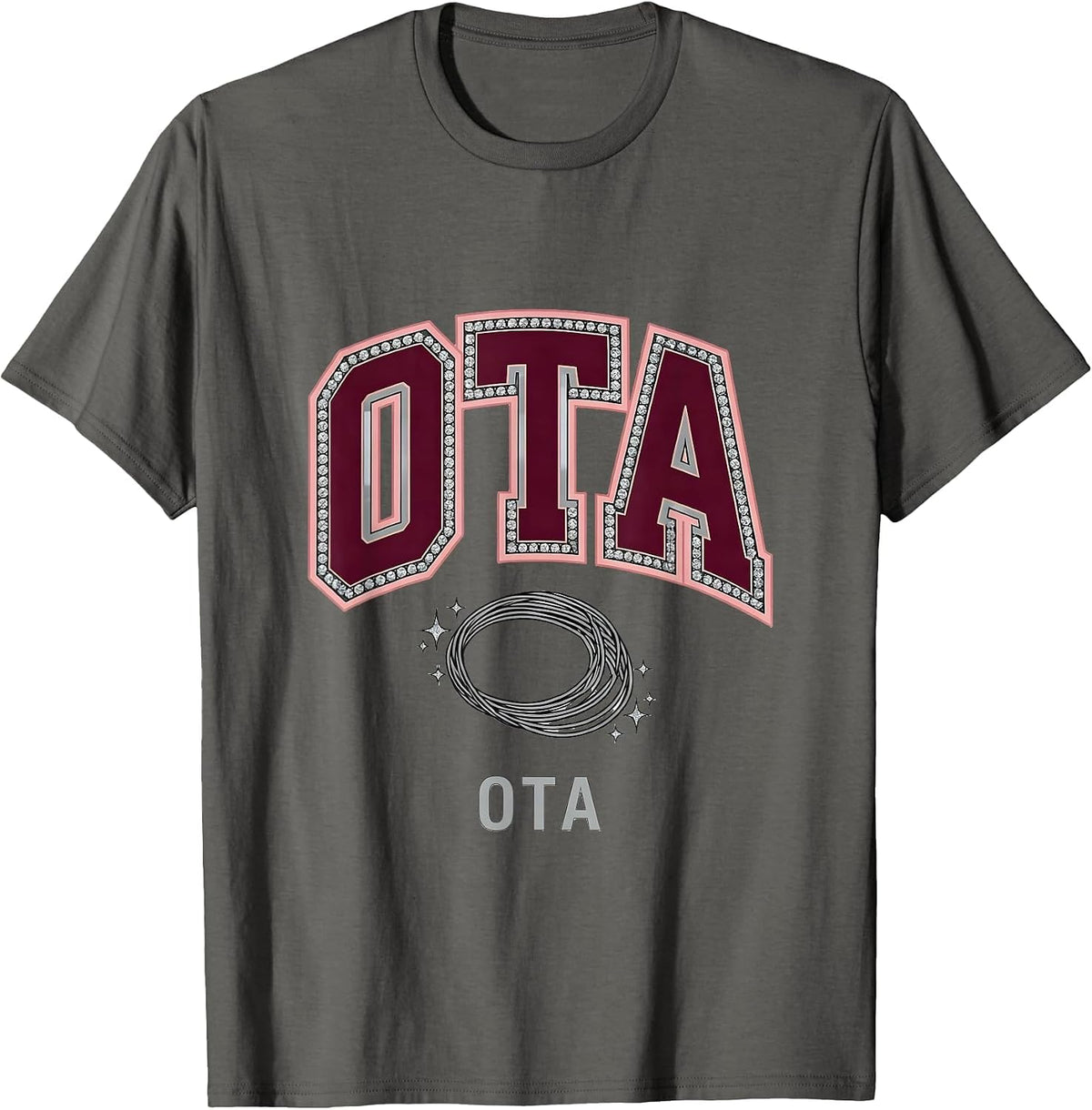 OTA Sparkle Varsity OT Physical Therapy Therapist Pride T-Shirt - Asphalt Grey