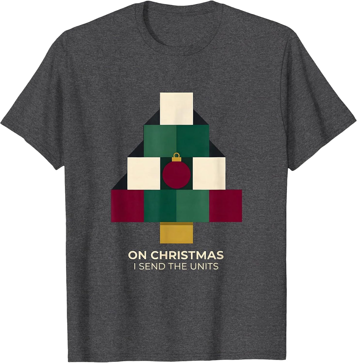 On Christmas, I Send The Units Funny 911 Dispatcher T-Shirt - Dark Heather Grey