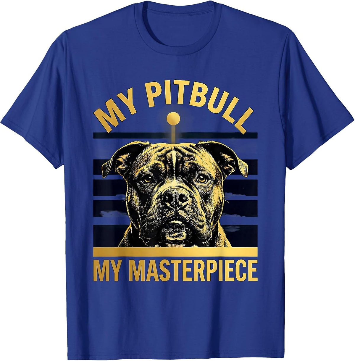 My Pitbull My Masterpiece Fashion Editorial Photomontage T-Shirt - Royal Blue