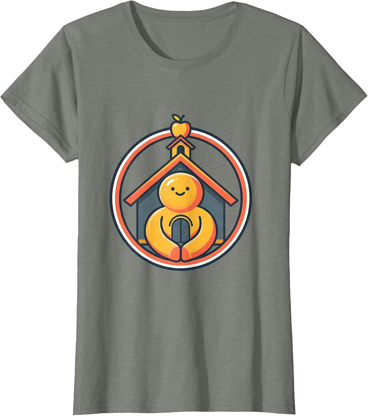 Third Grade Teacher School Number Eight Design T-Shirt - Olive Heather