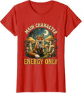 Women's Main Character Energy Only Anime Design T-Shirt - Red
