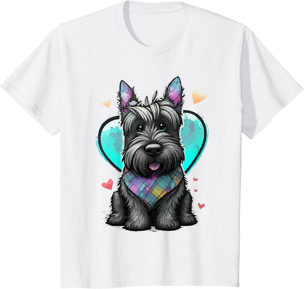 I Love My Scottish Terrier Scottie Dog Valentines Heart Art T-Shirt - White