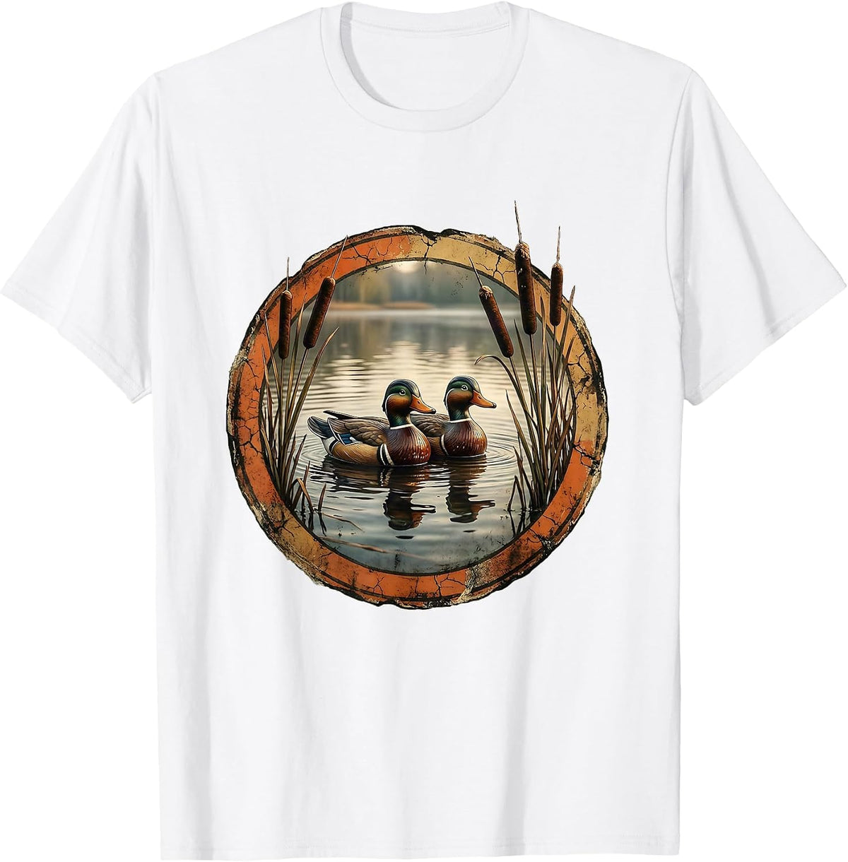 Duck Decoys on Glassy Morning Water Hunting T-Shirt - White