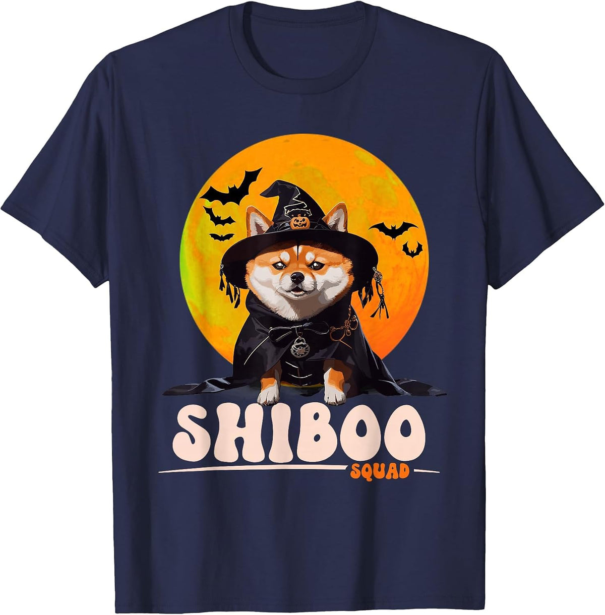 Shiboo Inu Halloween Shiba Inu Boys Girls Dog T-Shirt - Navy Blue