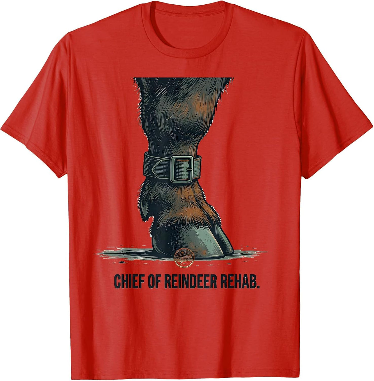 Men's Chief Of Reindeer Rehab Funny Physical Therapist OT Gift T-Shirt - Red