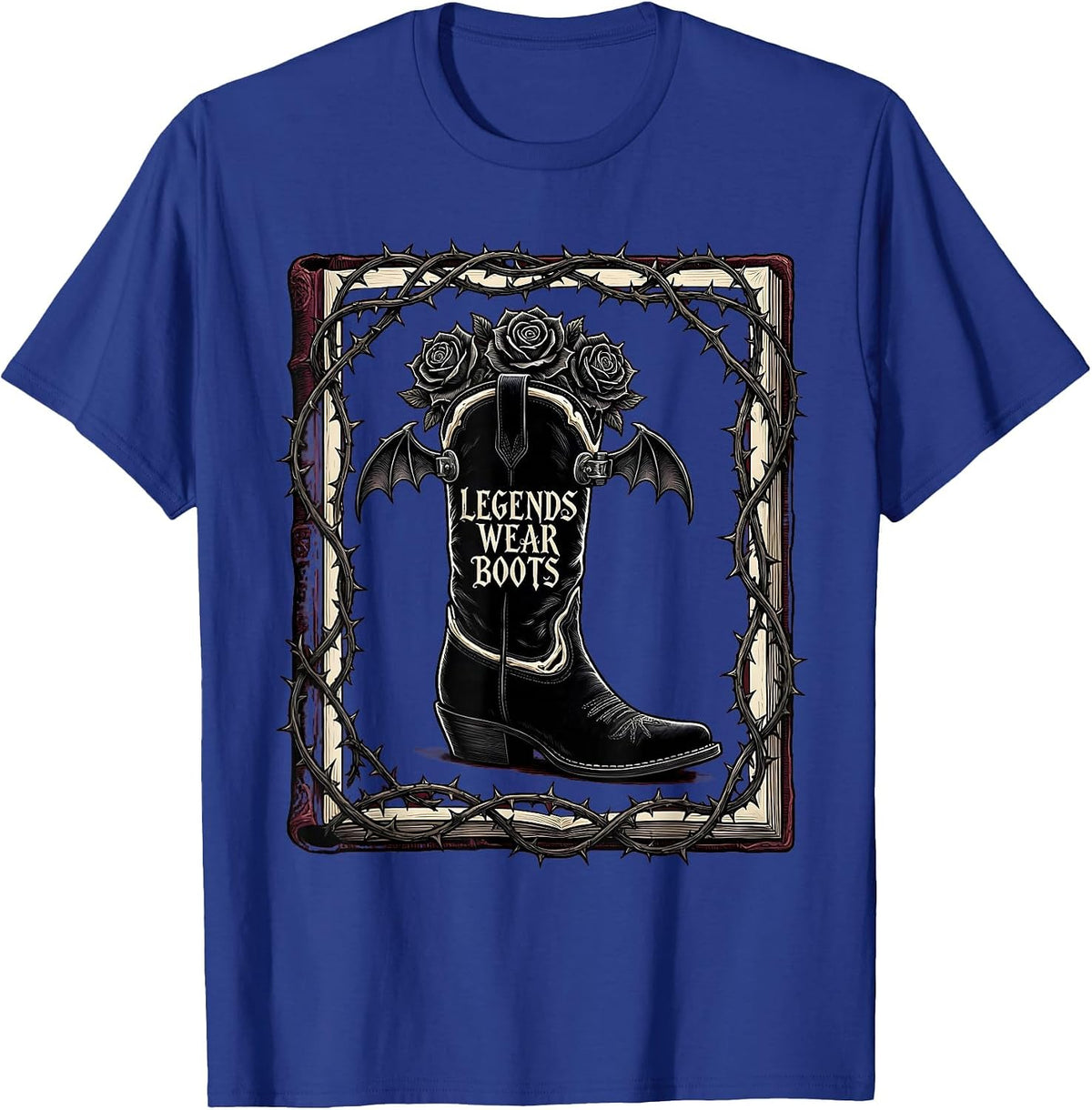Men's Legends Wear Boots Cowboy Graphic Design T-Shirt - Royal Blue