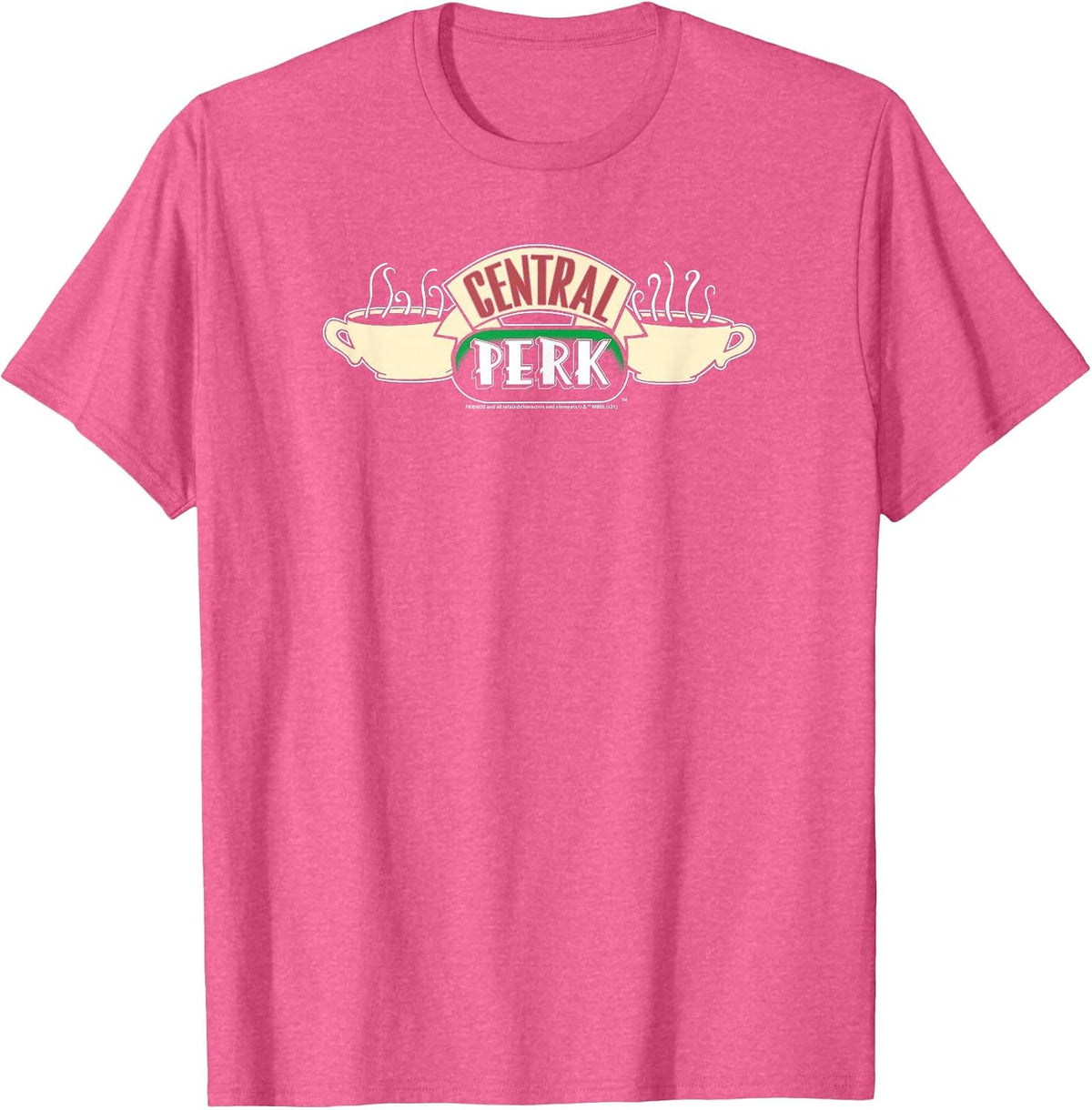 Friends Central Perk Coffee Cup Logo T-Shirt - Pink Heather