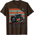 Proud American Farmer Midcentury Modern Patriotic Farm T-Shirt - Brown