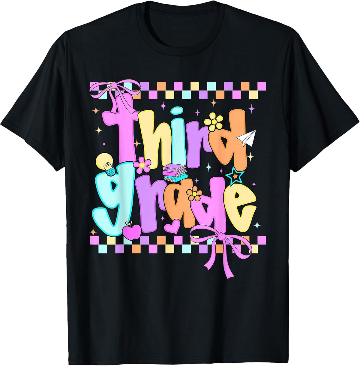 3rd Grade for Girls Back to School First Day of Third Grade T-Shirt - Black
