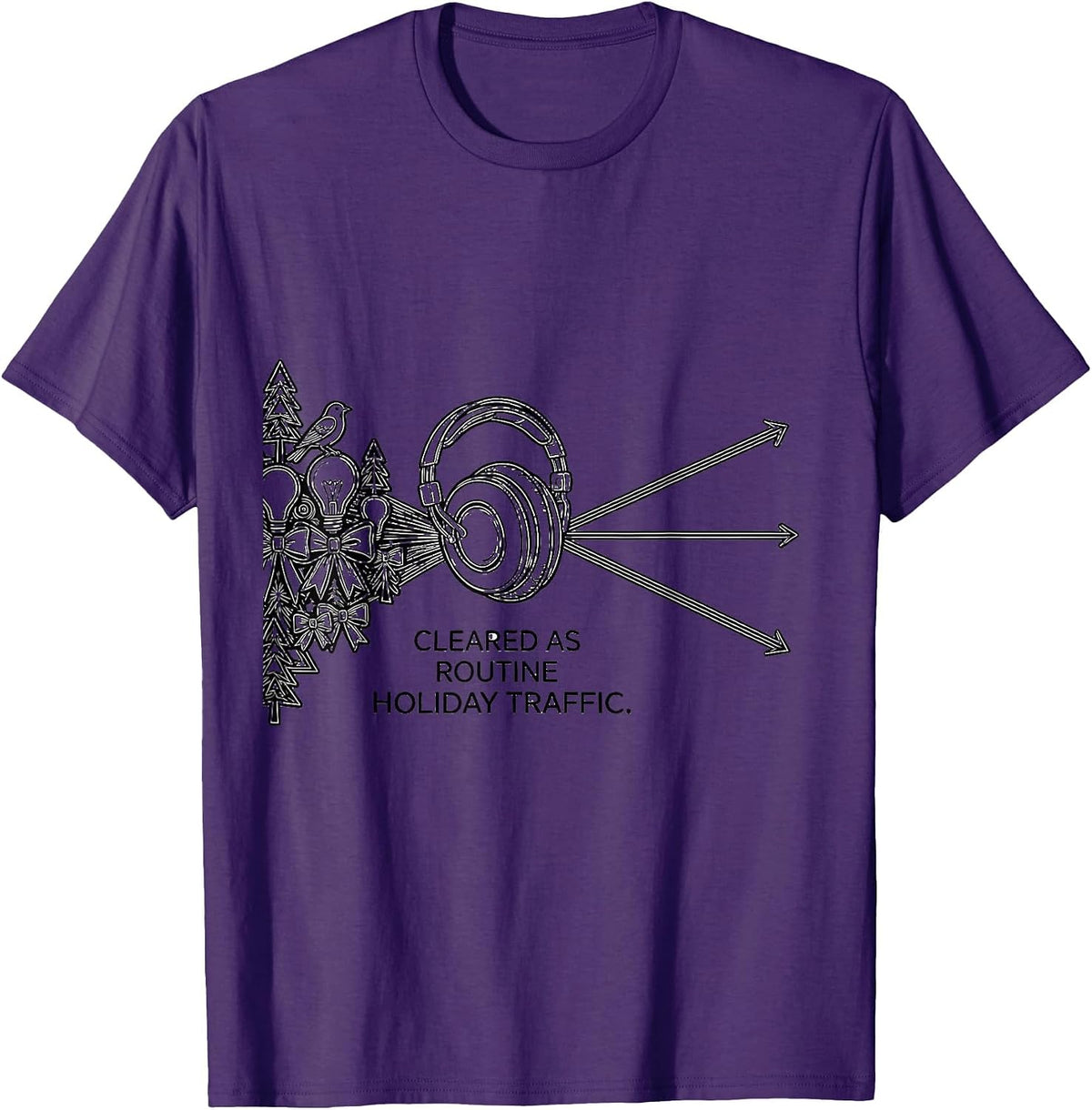 Cleared As Routine Holiday Traffic Funny 911 Dispatcher T-Shirt - Purple
