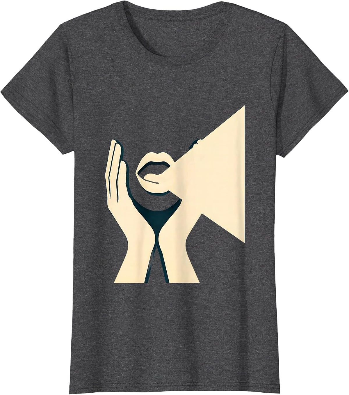 Women's Speech Therapy Hands Light Beam Illustration T-Shirt - Dark Heather Grey