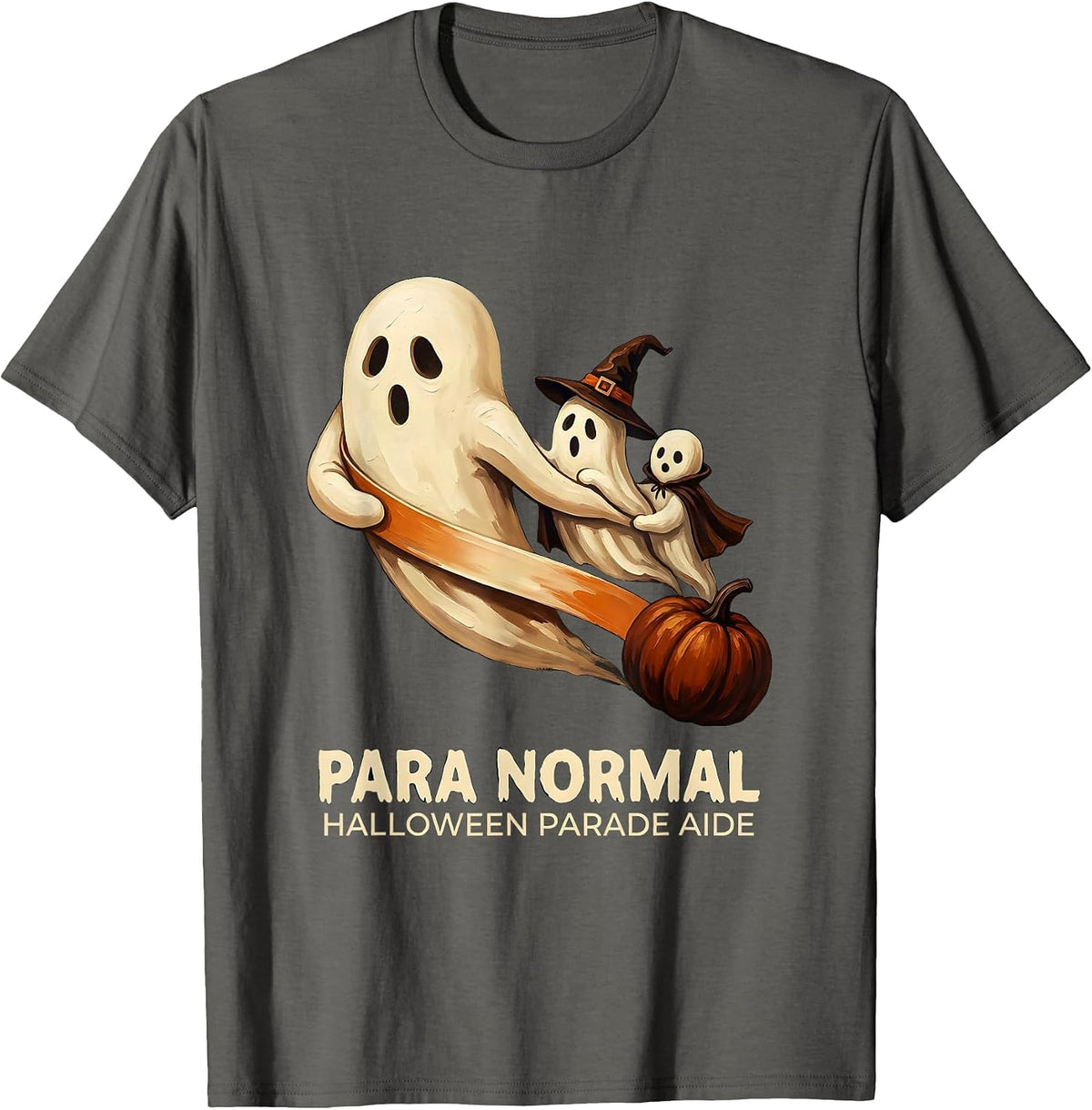 Para Normal Halloween Parade Aide Ghost Para Teacher Aide T-Shirt - Asphalt Grey