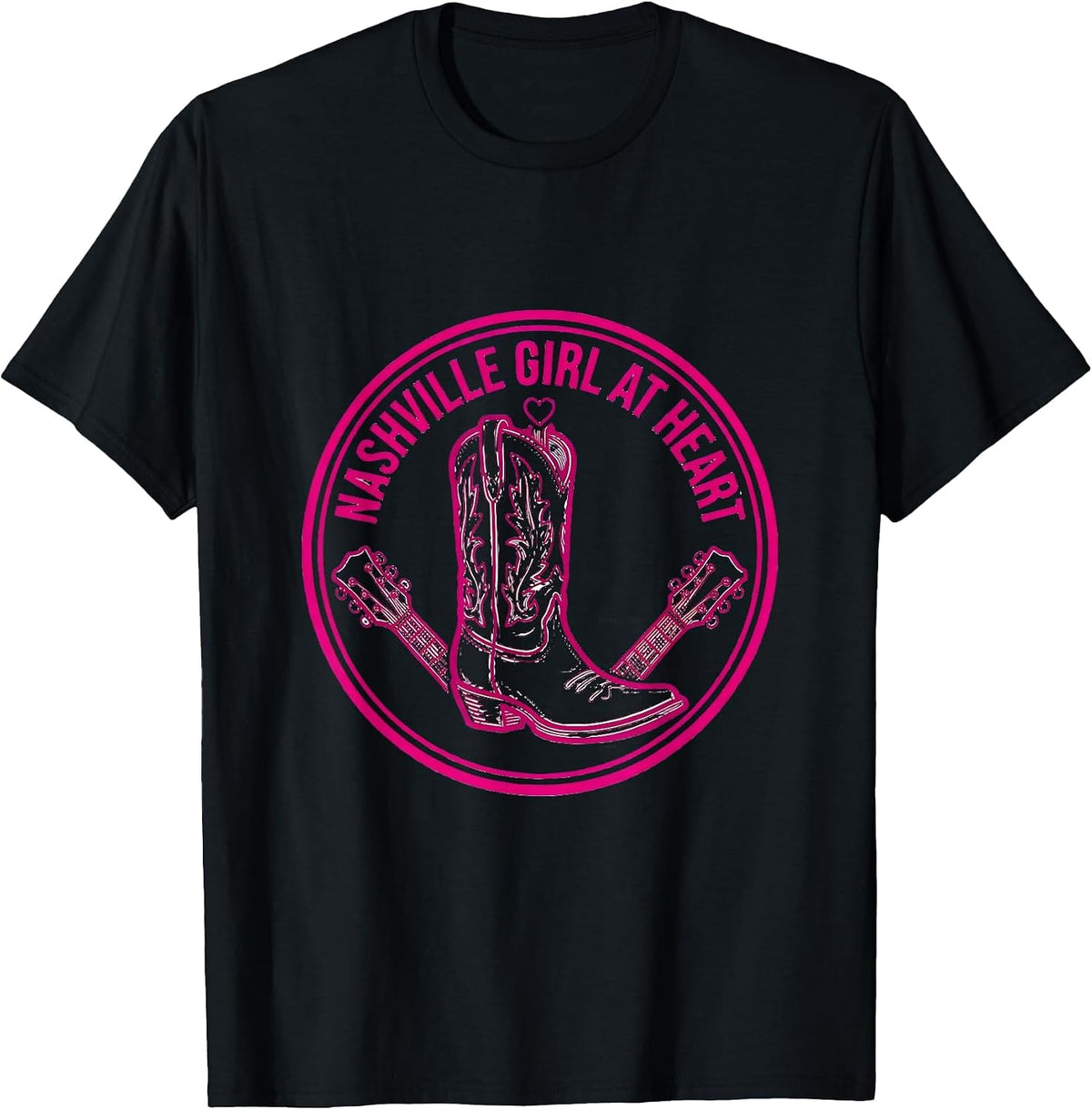 Men's Nashville Girl At Heart Music City Design T-Shirt - Black