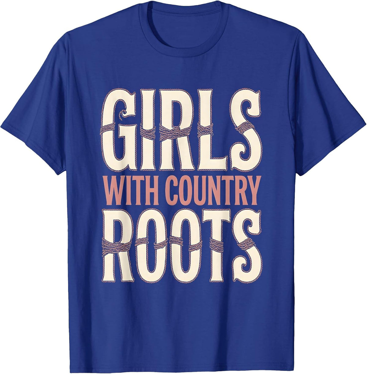 Girls With Country Roots 90s Country Music Design T-Shirt - Royal Blue