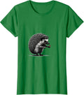 Women's Cute Hedgehog Silhouette Animal Lover Gift T-Shirt - Kelly Green