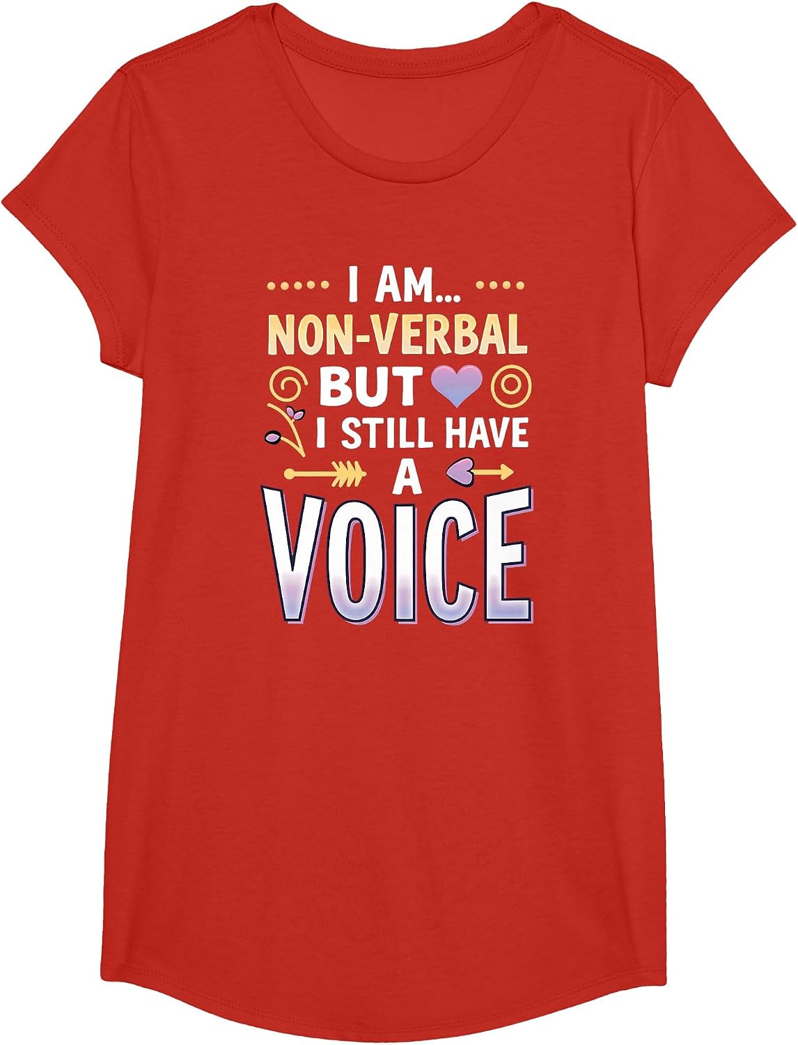 I'm Non-Verbal But I Still Have A Voice Autism Awareness T-Shirt - Girls Red