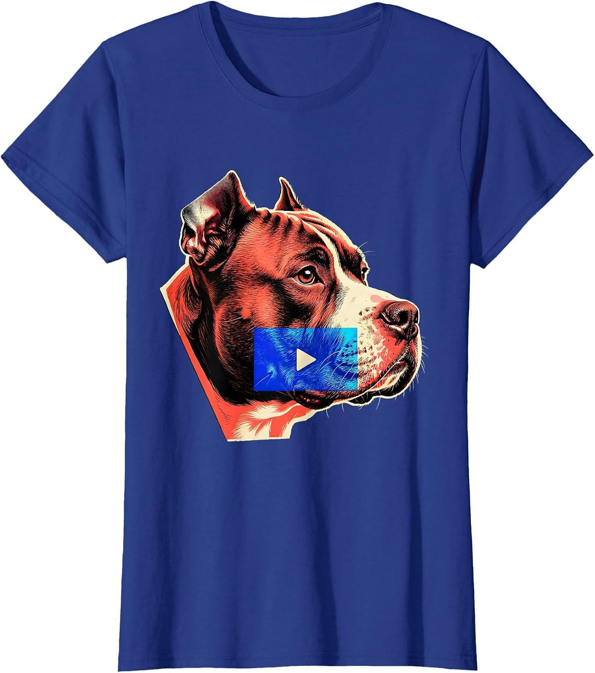 Women's Pitbull Profile Funny Dog Owner Meme Humor T-Shirt - Royal Blue