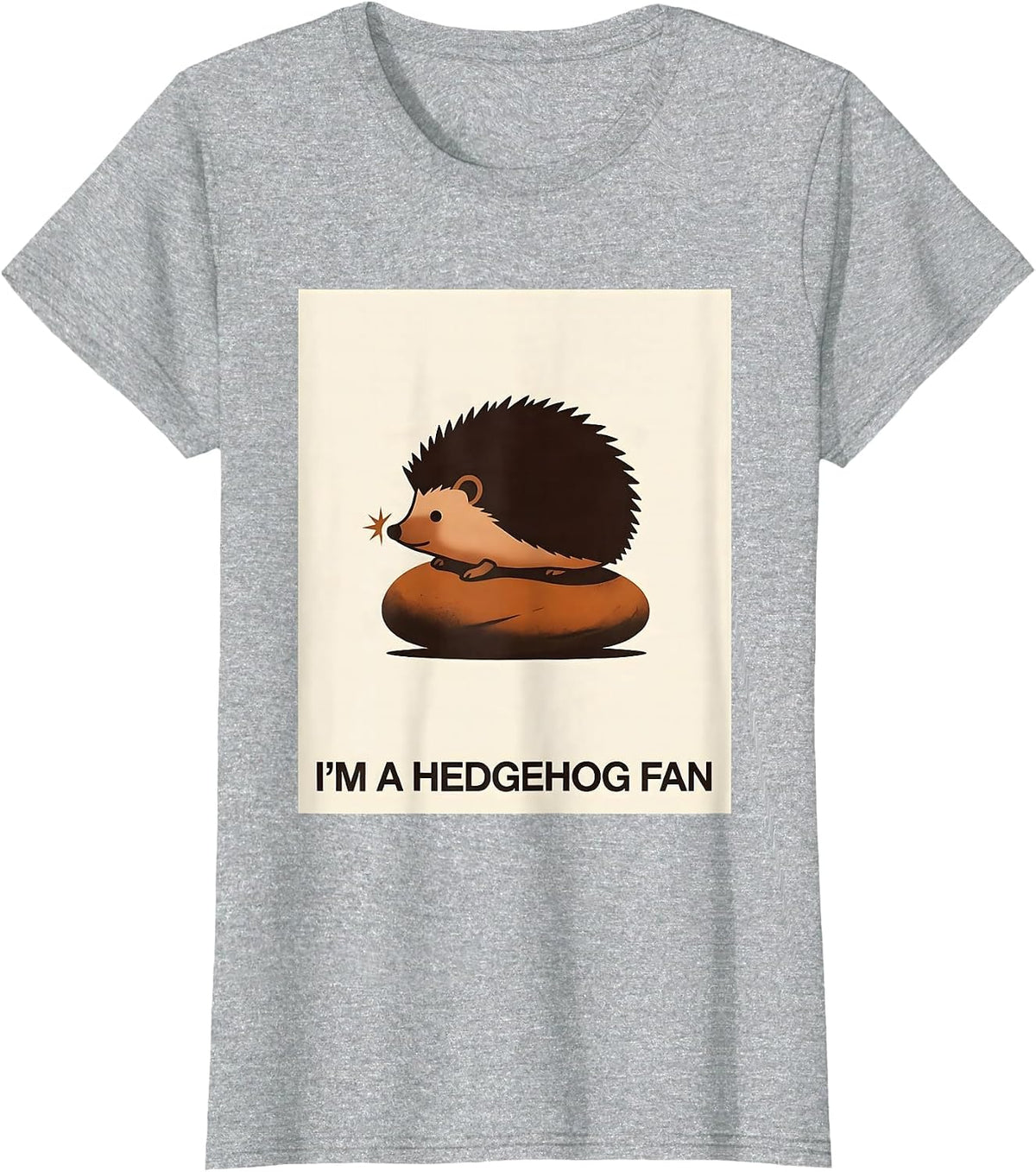 I'm A Hedgehog Fan Cute Hedgehog Lover Minimalist Animal Art T-Shirt - Heather Grey