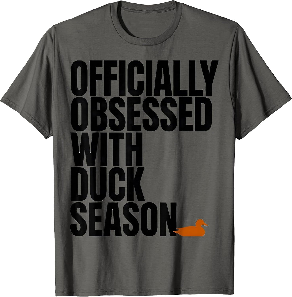 Officially Obsessed With Duck Season Rustic Hunting Dog T-Shirt - Asphalt Grey