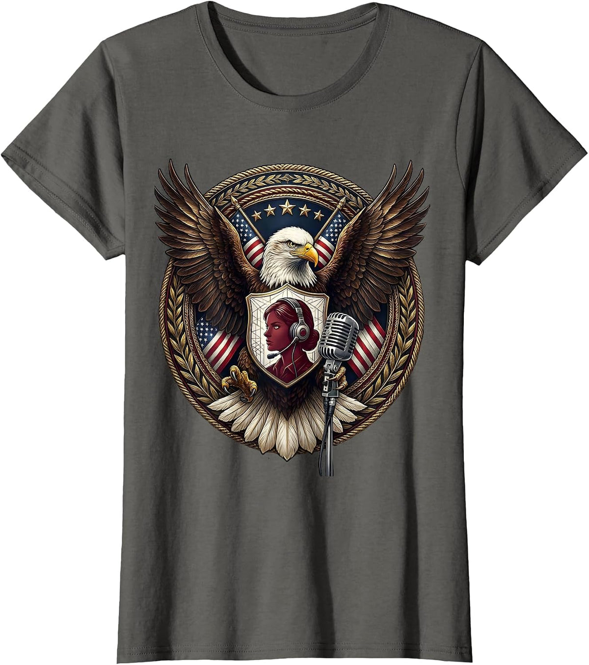 Women's 911 Dispatcher City Map Profile Graphic T-Shirt - Asphalt Grey