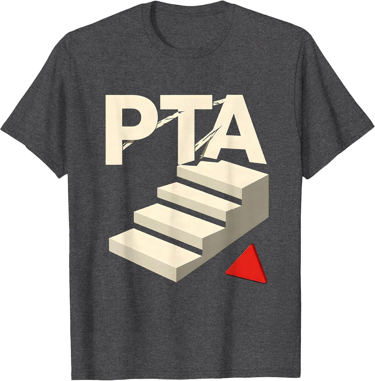 PTA Stencil Graphic Occupational Therapy Physical Therapy OT T-Shirt - Dark Heather Grey