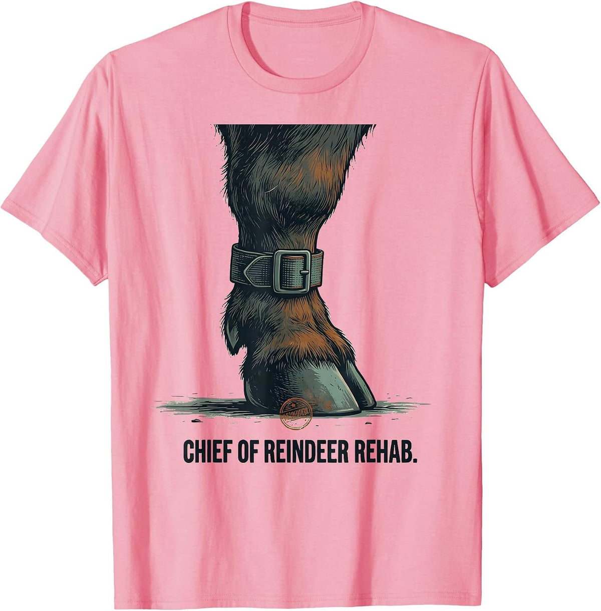 Men's Chief Of Reindeer Rehab Funny Physical Therapist OT Gift T-Shirt - Pink